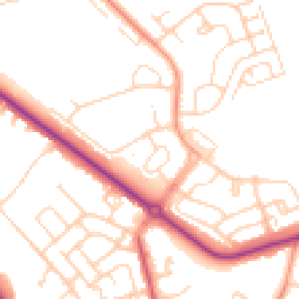 Daytime road noise heatmap for DN4 6EZ