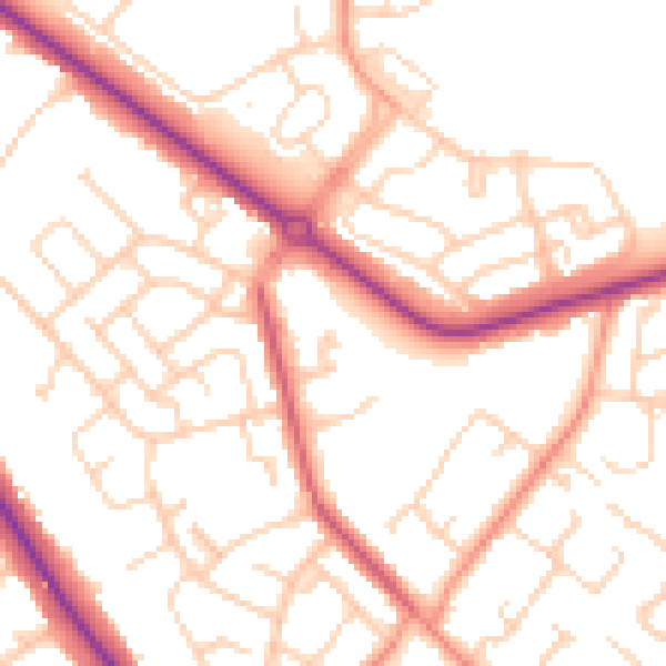 Daytime road noise heatmap for DN4 6FE