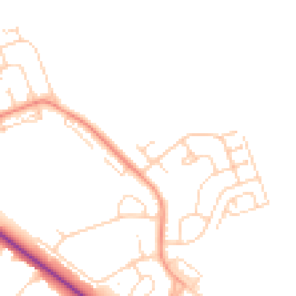 Daytime road noise heatmap for DN4 6FG