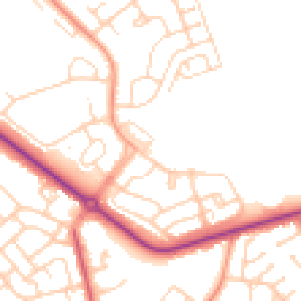 Daytime road noise heatmap for DN4 6FN