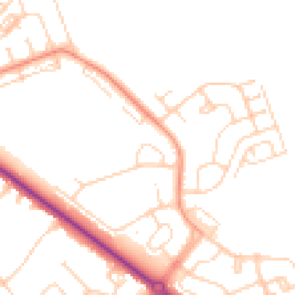 Daytime road noise heatmap for DN4 6LG