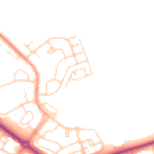 Daytime road noise heatmap for DN4 6LR