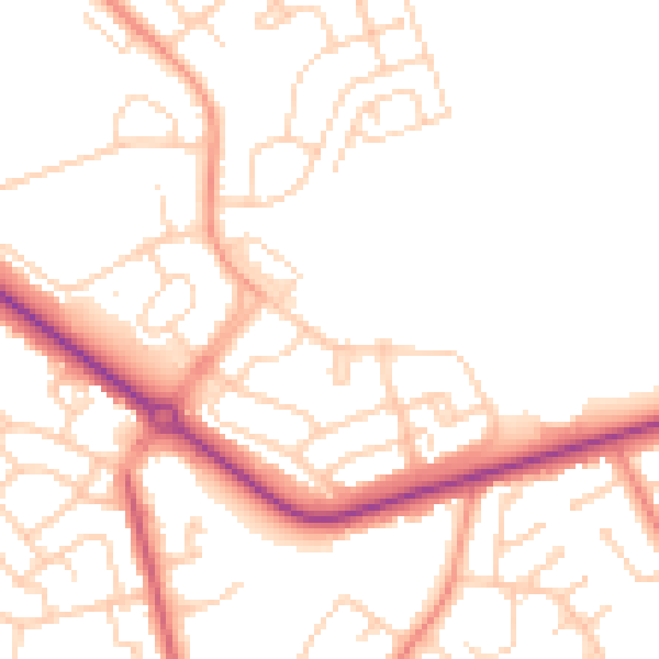 Daytime road noise heatmap for DN4 6NR