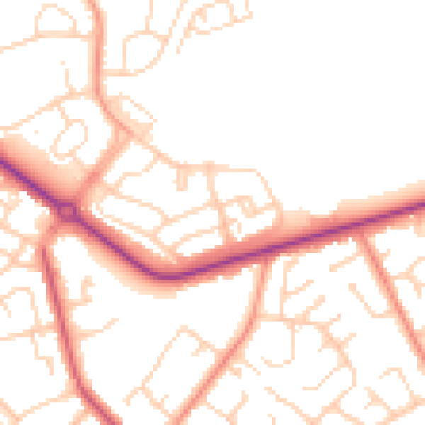 Daytime road noise heatmap for DN4 6PD
