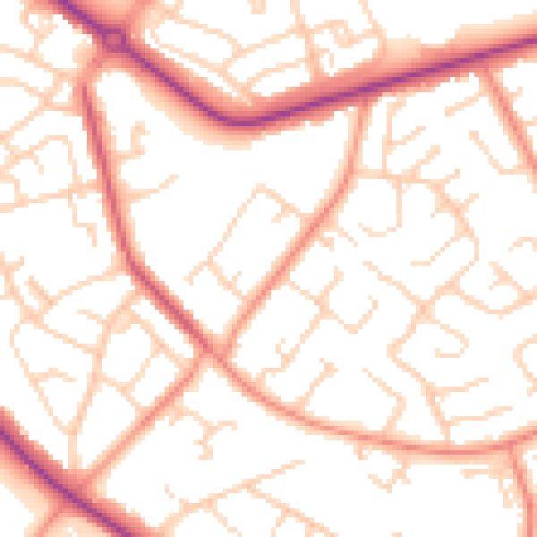 Daytime road noise heatmap for DN4 6QG