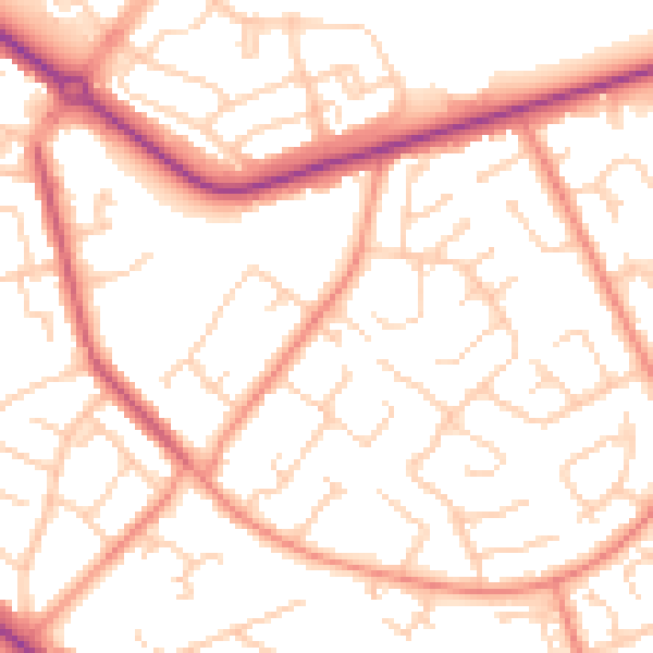 Daytime road noise heatmap for DN4 6QP