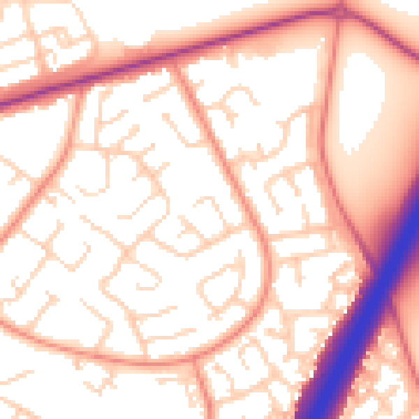 Daytime road noise heatmap for DN4 6RX