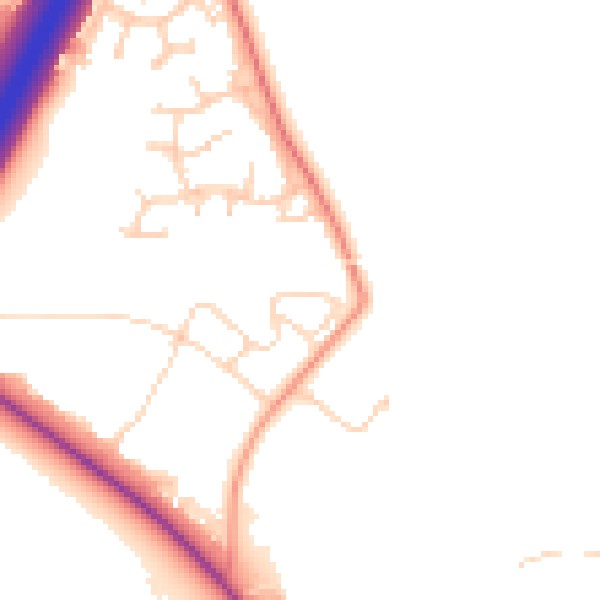 Daytime road noise heatmap for DN4 6SY