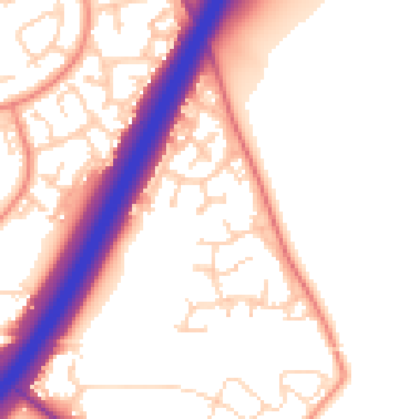 Daytime road noise heatmap for DN4 6UW