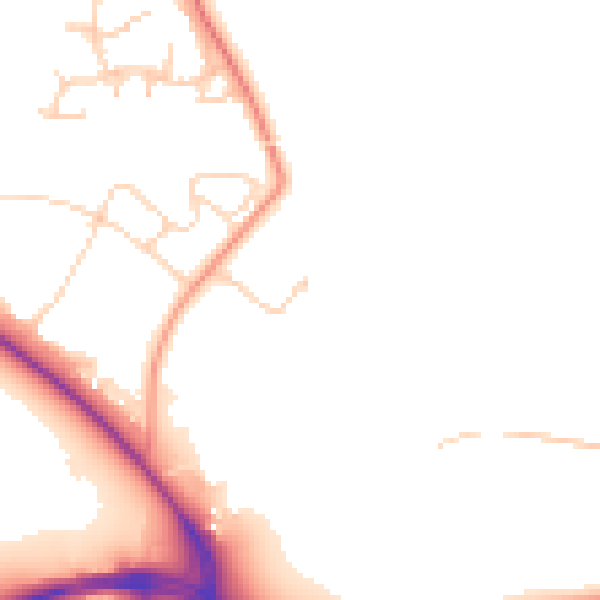 Daytime road noise heatmap for DN4 6XW