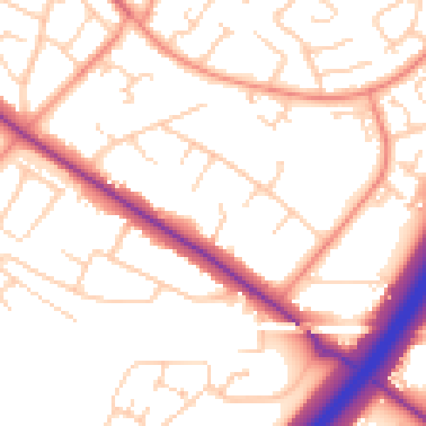 Daytime road noise heatmap for DN4 7AS