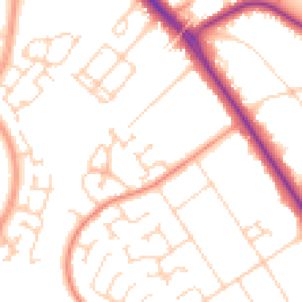 Daytime road noise heatmap for DN4 7BF