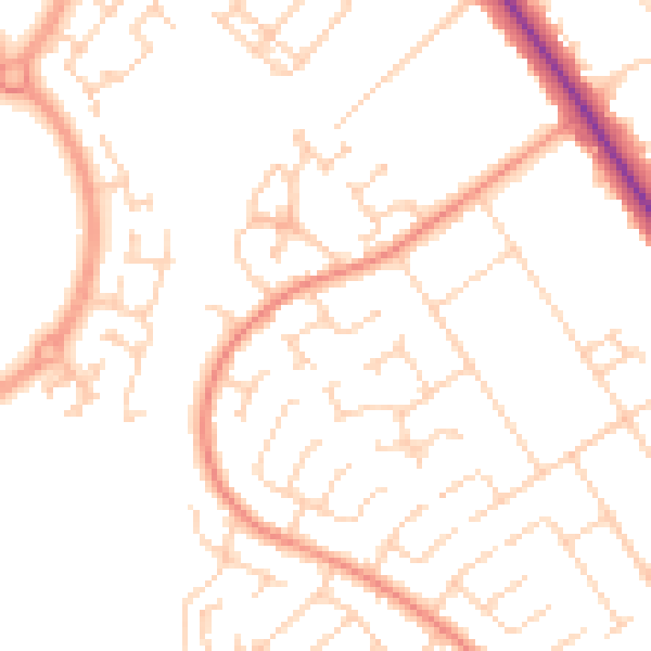 Daytime road noise heatmap for DN4 7BG