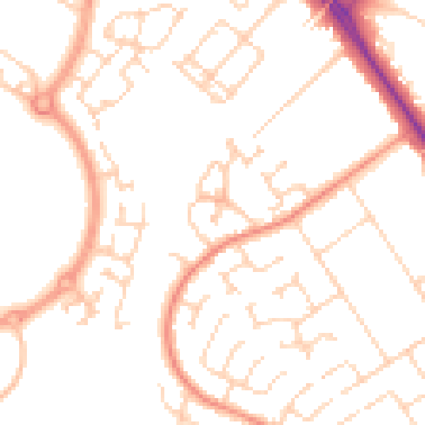 Daytime road noise heatmap for DN4 7DR