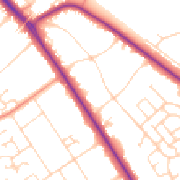 Daytime road noise heatmap for DN4 7FU