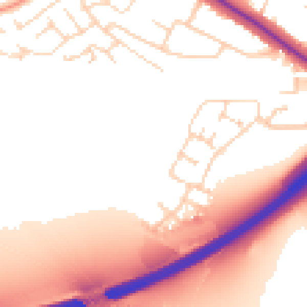 Daytime road noise heatmap for DN4 7FZ