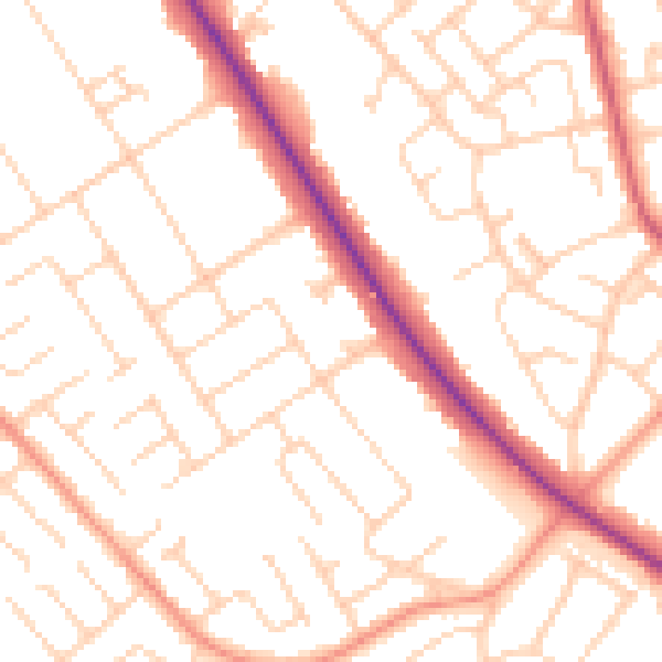 Daytime road noise heatmap for DN4 7HD