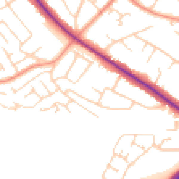 Daytime road noise heatmap for DN4 7JU