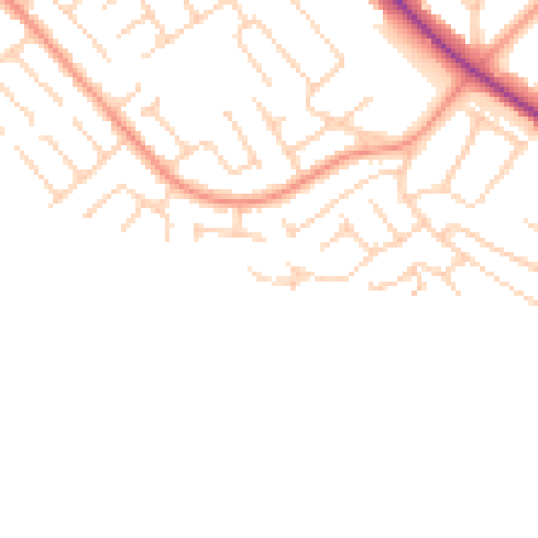 Daytime road noise heatmap for DN4 7LR