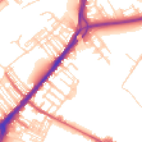Daytime road noise heatmap for DN4 8AG