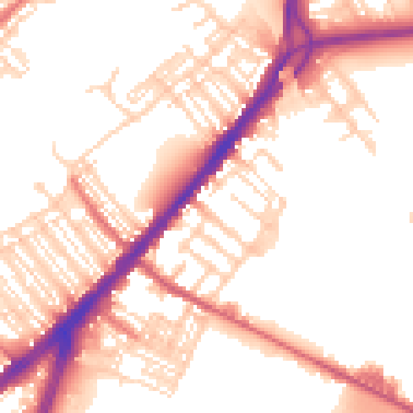 Daytime road noise heatmap for DN4 8AY