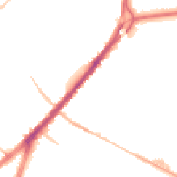 Night-time road noise heatmap for DN4 8AY