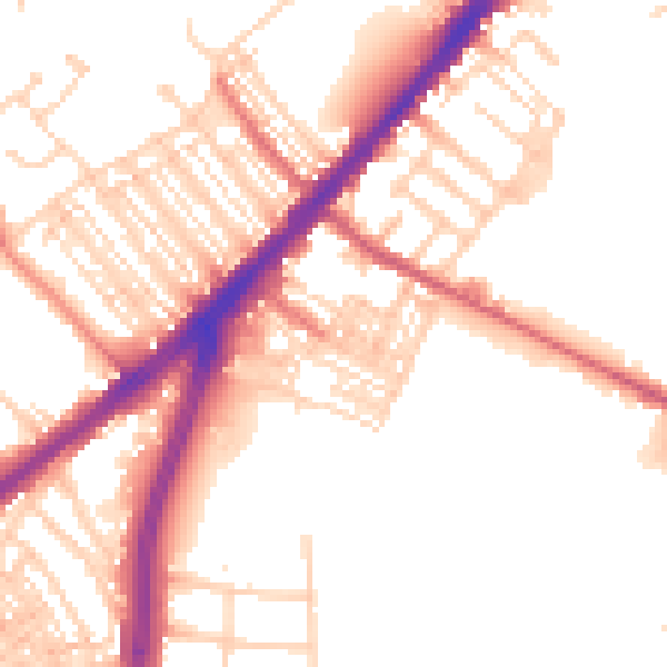 Daytime road noise heatmap for DN4 8BA