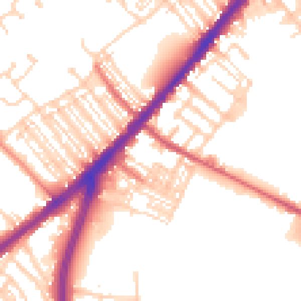 Daytime road noise heatmap for DN4 8BY