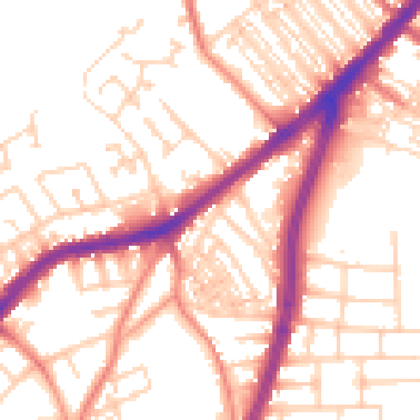 Daytime road noise heatmap for DN4 8DL