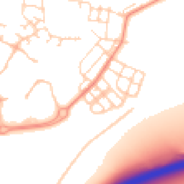 Daytime road noise heatmap for DN4 8DT
