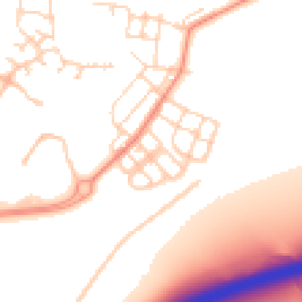 Daytime road noise heatmap for DN4 8DZ