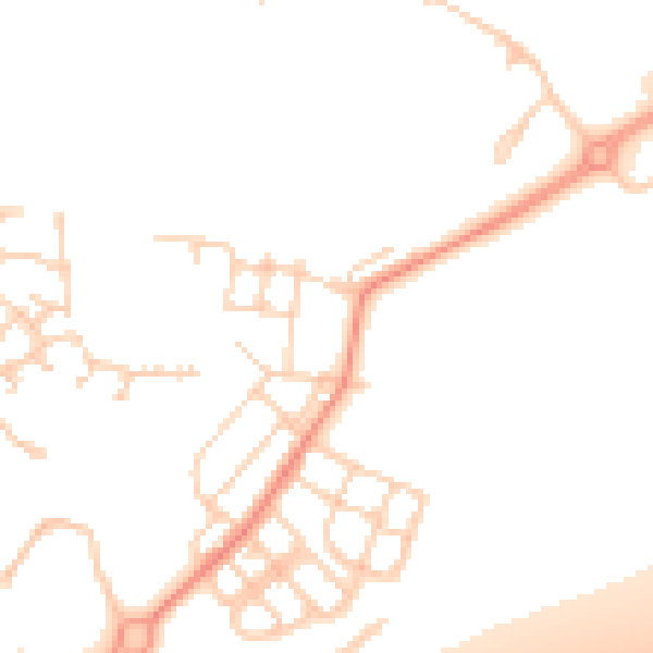 Daytime road noise heatmap for DN4 8FX