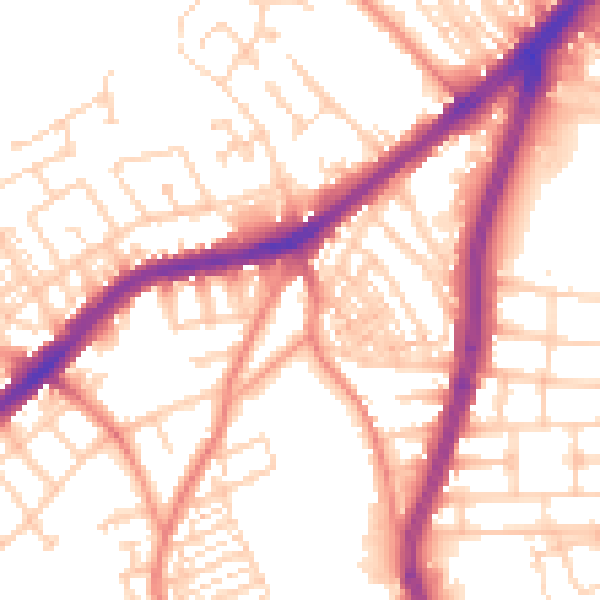 Daytime road noise heatmap for DN4 8PG