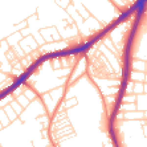 Daytime road noise heatmap for DN4 8PQ