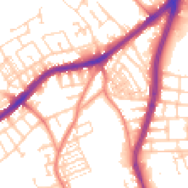 Daytime road noise heatmap for DN4 8PX