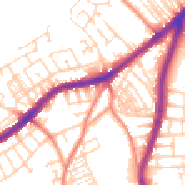 Daytime road noise heatmap for DN4 8RF