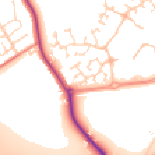 Daytime road noise heatmap for DN4 8SH