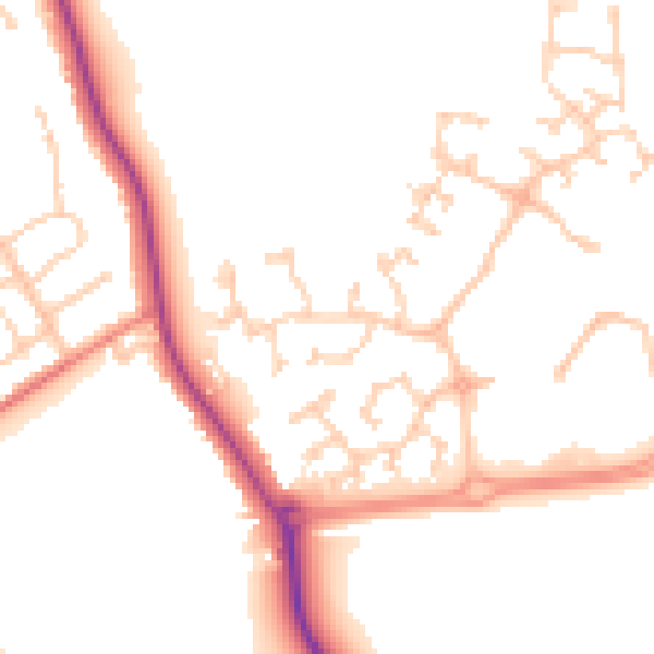 Daytime road noise heatmap for DN4 8TA