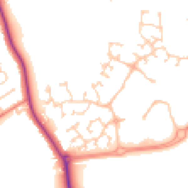 Daytime road noise heatmap for DN4 8TE