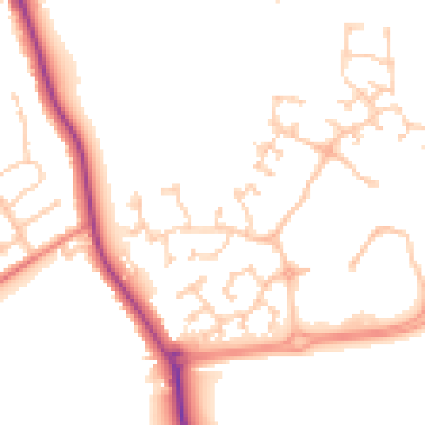 Daytime road noise heatmap for DN4 8TG