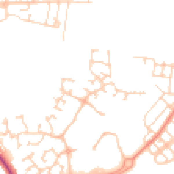 Daytime road noise heatmap for DN4 8TQ