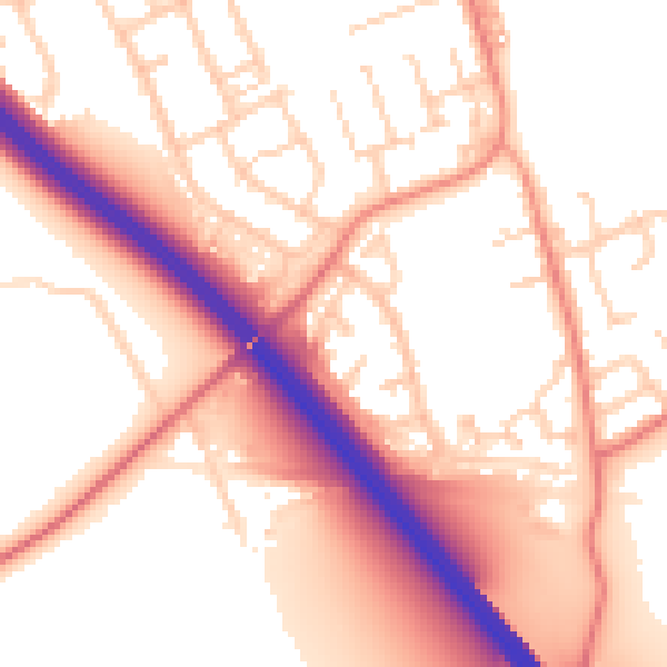 Daytime road noise heatmap for DN4 9DS