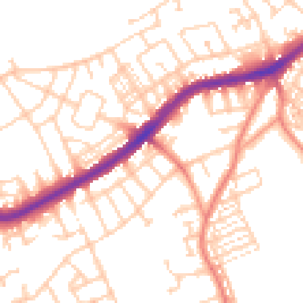 Daytime road noise heatmap for DN4 9EA