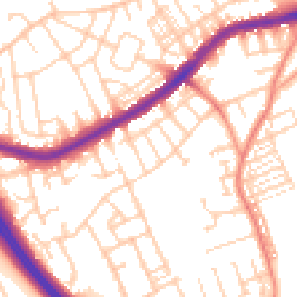 Daytime road noise heatmap for DN4 9EH