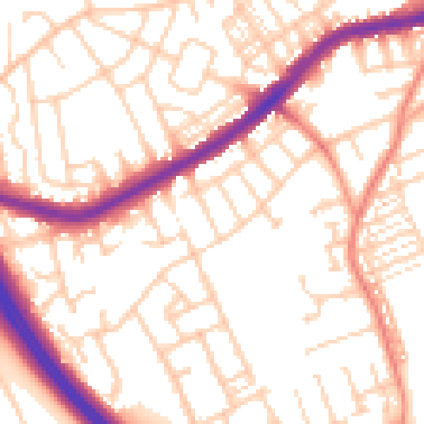 Daytime road noise heatmap for DN4 9EN