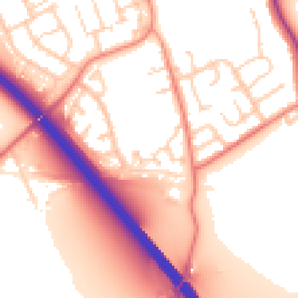 Daytime road noise heatmap for DN4 9GA