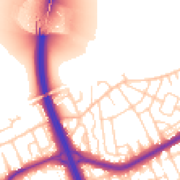 Daytime road noise heatmap for DN4 9GE