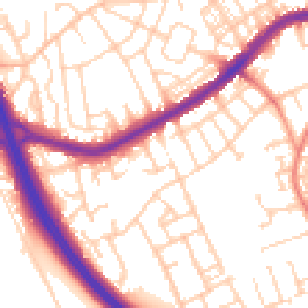 Daytime road noise heatmap for DN4 9JP