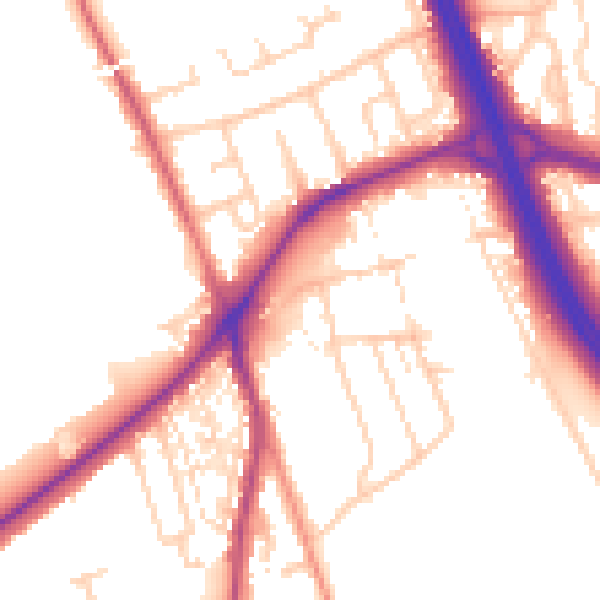 Daytime road noise heatmap for DN4 9JX