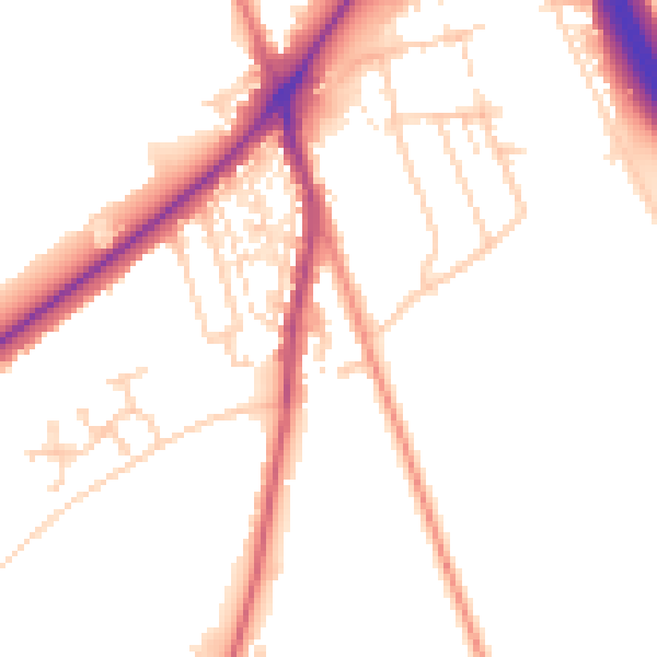 Daytime road noise heatmap for DN4 9LR